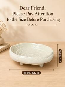 1pc Beige Asymmetrical Round Jewelry Tray, Elegant Storage Dish And Key Holder, Suitable For Rings, Earrings, Necklaces, Bracelets, Watches And Small Accessories, Entryway, Vanity, Dressing Table, Bedroom, Living Room Desktop Storage, Home Decor Gift - Multicolor - View 8