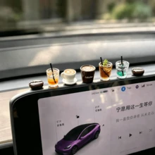 1/3/7pcs Mini Coffee Cup Car Ornament, American Healing Style Beverage Decor, Resin Decorative Item, Dashboard, Rearview Mirror Ornament, Desktop Small Decor, Car Interior Healing Decor, Car Accessories - Coffee Drinks - View 10