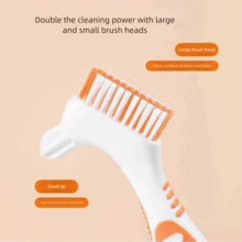 4pcs Denture Cleaning Brushes, Double-Sided Denture Brush, Invisible Braces Brush, Orthodontic Retainer Brush, Random Color - Multicolor - View 2