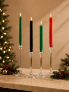 8/4 buah Lilin Taper Lurus Panjang + Pendek 25/20cm, Berbagai Warna, Dekorasi Meja Pernikahan, Dekorasi Pesta Makan Malam, Dekorasi Rumah, Penerangan Darurat, Perlengkapan Liburan - Lilin hias bertangkai panjang - View 11