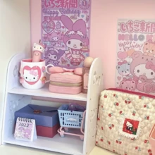 Hasbro 1pc Sanrio Hello Kitty Kawaii Storage Rack, Cinnamoroll Exquisite And Beautiful Storage Rack For Girls, Suitable For Decorating Girls' Room, Desktop Storage Rack, Student Ins Style Double Layer Shelf, Girly Desk Organizer - One Size - View 8