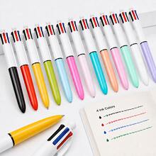 4/8/14-Piece Pack, 4-In-1 Retractable Multi-Color Ballpoint Pen, Smooth Writing, Quick Ink Switching, Mixed Color Barrel, Suitable For Journaling And Office Supplies. - Sets - View 11