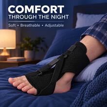 1pc Adjustable AFO Foot Brace, Lightweight Foot Splint Support, Ankle Foot Stabilizer For Daily Walking & Outdoor Activity - Black - View 2