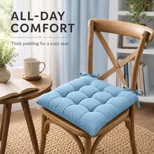 4-6 Pcs Premium Square Seat Cushion – Versatile Floor & Chair Pad For Dining, Office, And Lounge Seating Comfort - Baby Blue - View 6