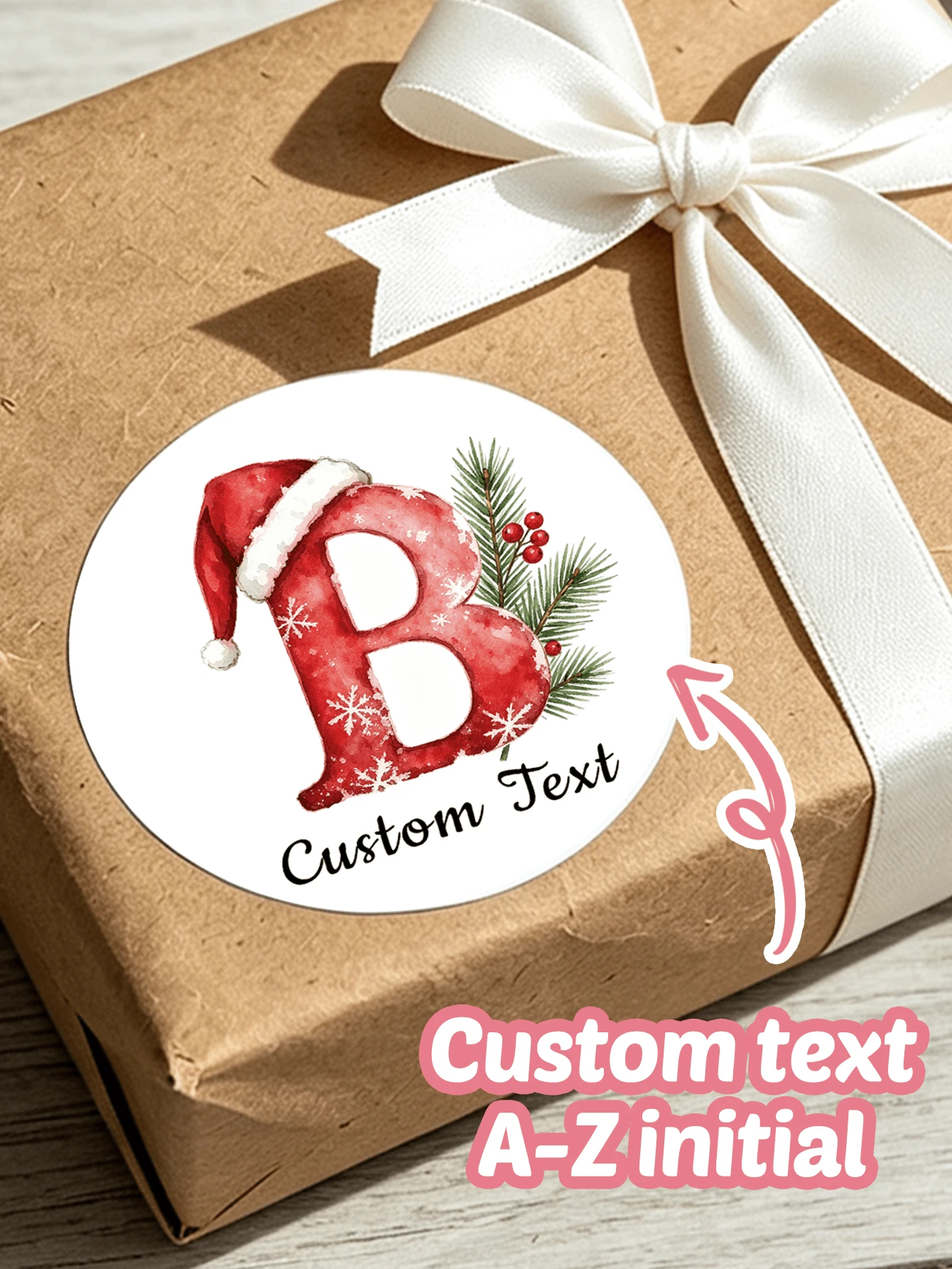 1/30/90/160pcs Customizable Pattern & Text Waterproof PVC Stickers, Personalized Round Christmas Stickers, Perfect For Gift Sealing, Holiday Envelope Decoration, Gift Box Embellishment, Background Decor, Great For Friends, Family, Partners, Party Hosts, Suitable For Snowy Christmas Theme Parties, Winter Family Gatherings, Weddings, Birthday Parties - Multicolor 1 - View 1