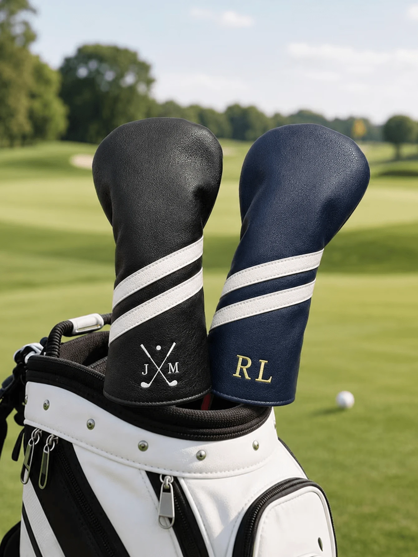 Personalized Golf Club Headcovers, Custom Leather Golf Club Headcovers, Embroidered Letter Combination Golf Club Headcovers, Gift For Dad Or Golfers, Embroidered Name Golf Club Headcovers - Multicolor - View 1
