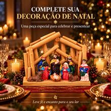 Presépio Natalino 9 Peças Sagrada Família em Resina Nascimento de Jesus Enfeite Decoração de Natal - 1PC - Visão 6