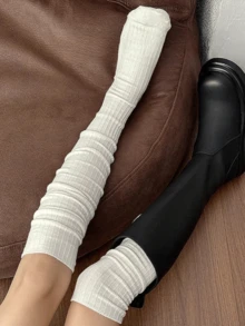 3 Pairs Spring/Summer Thin Vertical Striped Knee-High Socks, Versatile And Non-Slip, Suitable For Women - Multicolor - View 3