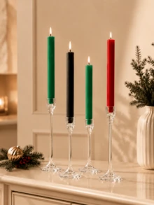 8/4 buah Lilin Taper Lurus Panjang + Pendek 25/20cm, Berbagai Warna, Dekorasi Meja Pernikahan, Dekorasi Pesta Makan Malam, Dekorasi Rumah, Penerangan Darurat, Perlengkapan Liburan - Lilin hias bertangkai panjang - View 4