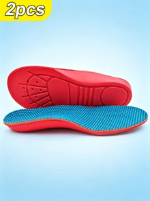 1 Pair Small Arch Support Insoles, EVA Material, Blue Spotted, Suitable For Sports Shoes, Casual Shoes, Unisex - Red - View 6