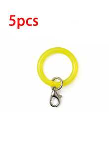 Mixed Color Jelly Silicone Ring Lobster Clasp, Macaron Color Keychain Bag Charm Umbrella Chain Connector, Random Color - A - View 19