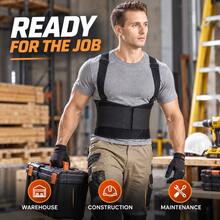 1 Pc Adjustable Work Back Support Belt With Shoulder Suspenders, Breathable Industrial Lumbar Back Brace For Heavy Lifting, Warehouse Construction Worker Waist Support For Men & Women - Black - View 6