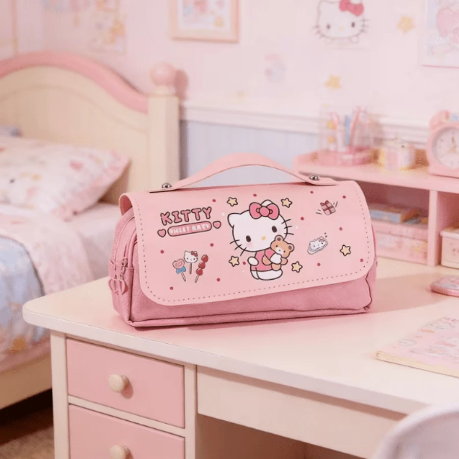 Hasbro Sanrio Cartoon Stress Relief Pencil Case, Sanrio Black Cat Student Multi-Function Large Capacity Pencil Case - Multicolor - View 1
