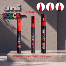 UNI 16/3pcs Pc-5M Acrylic Paint Markers, Suitable For School Learning And Art Creation, Ideal For Drawing Cartoon Characters, Stones, Glass And Ceramics, Perfect Stationery For Back To School Season - F - View 28