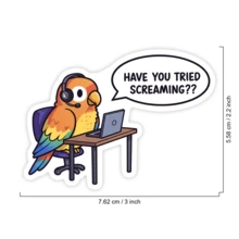 1 Buah Stiker Decal Burung Beo Dukungan IT Lucu, Stiker Vinyl Slogan Kantor Sarkastik untuk Kindle Laptop, Stiker Laptop Tahan Air untuk Botol Minum, Jurnal, Tas Perjalanan, Hadiah Unik untuk Rekan Kerja, Teman, Saudara, Pecinta Teknologi - MultiWarna - View 2