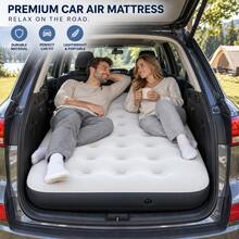 Three-Color Optional Single-Size PVC Flocking Air Mattress, Honeycomb Support Portable Air Bed, Lightweight Flocking Air Mattress For Camping, Travel, Guest Rooms And Temporary Bedding - Black and White - View 3