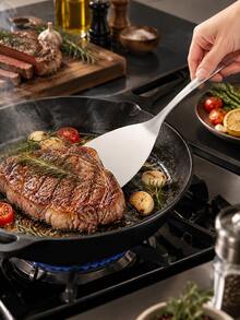 2pcs/1pc Stainless Steel Kitchen Spatula, Wide Flat Turner, Suitable For Cooking, Frying, Flipping, Serving And Baking, Long Handle Food Turner, Suitable For Steak, Pancake, Egg, Fish, Meat Patty, Dessert, Home Kitchen Cooking Utensil - Multicolor - View 13