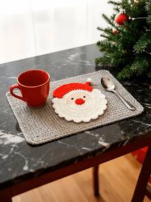 8pcs Christmas Santa Claus Coasters, Heat-Resistant Table Mat, Creative Christmas Gift, Winter Christmas Table Decor, Suitable For Holiday Kitchen Gatherings, Holiday Home Decor, Christmas Gift For Family And Friends - Multicolor - View 5