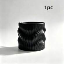 1pc Asymmetrical Wavy Flower Pot, Indoor Plant Pot, Home Desktop Decor, Fern & Pothos Planter Container, Holiday Gift - Irregular - View 11
