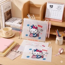 Hasbro 4pcs Sanrio Transparent Zipper File Bags Stationery Storage Bags Office Portable Document Bags Large Capacity Semi-Transparent Zipper Bags - One Size - View 3
