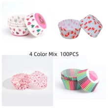 100 PCS Printed Cake Paper Cups, Muffin Baking Paper Liners, Suitable For Birthday, Valentine's Day, Christmas, Party, Daily Use - View 13