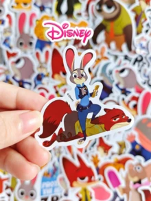 Set Stiker Disney Zootopia Judy & Nick 50pcs, Stiker Vinyl PVC Tahan Air untuk Laptop, Botol Minum, Koper, Scrapbook, dan Dekorasi DIY Casing Ponsel - MultiWarna - View 7