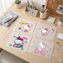 Hasbro 4pcs Sanrio Transparent Zipper File Bags Stationery Storage Bags Office Portable Document Bags Large Capacity Semi-Transparent Zipper Bags - One Size - View 7