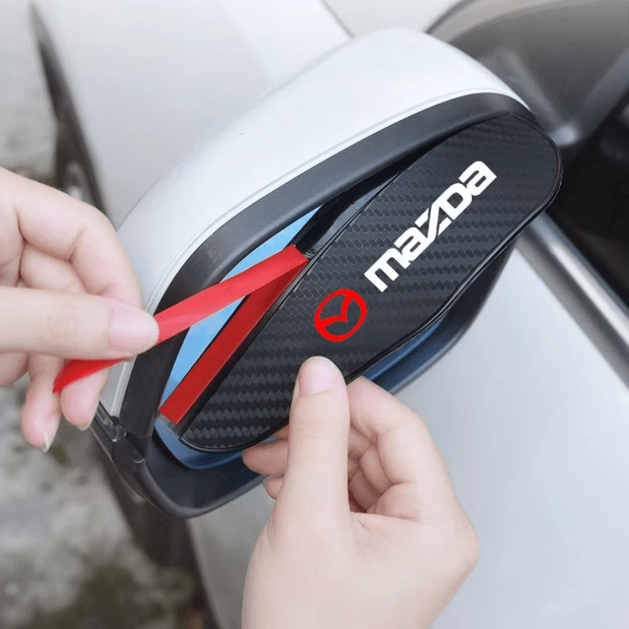 2pcs Car Rearview Mirror Rain Visor Sunshade, Carbon Fiber Side Style ...