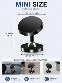 4PCS/2PCS Adhesive Magnetic Phone Mounts, Strong Magnets, Secure Hold, No Drilling, No Marks, No Surface Damage, Easy Install, To Use, Car Dashboard & Tabletop, All Smartphones, Daily Commute, Road Trip, Fall Travel, Car Accessories, - A - View 4