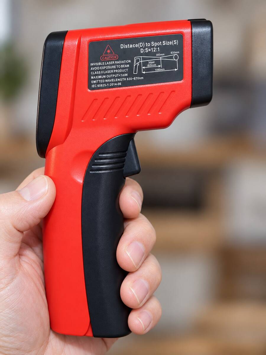 Digital Infrared Thermometer Gun -58℉ To 1022℉ (-50℃ To 550℃), Adjustable Emissivity, Laser Temperature Gun For Cooking, BBQ, Oven, Engine, And Industrial Use (Not For Human Bod - Multicolor - View 1