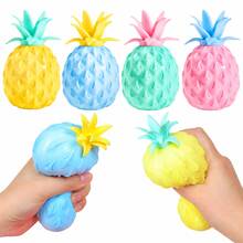 Macaron Pineapple Squeeze Toy, Jelly Soft Slow Rebound Stress Ball, Squishy Anxiety Relief Finger Toy, Creative Decompression Toy For Teens, Classroom Office Relaxation Toy, Fun Party Favor - Multicolor - View 2