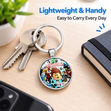 1pc Roblox Round Keychain, Minimalist Roblox Round Pendant Keychain, Game Accessory, Versatile Backpack Key Chain, Student Daily Outfit, Party Favor - Roblo Boy Keychain G - View 4