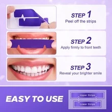 AHVTE 14pcs Teeth Whitening Strips, Suitable For Sensitive Gums, Purple, Removes Yellow Stains, Effectively Improves Tooth Shade, Brightens Smile, Enamel - Strip - View 10