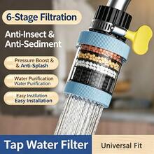 1pc 6-Layer Universal Faucet Filter, Detachable & Washable Kitchen ...