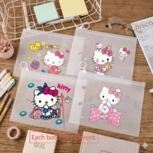 Hasbro 4pcs Sanrio Transparent Zipper File Bags Stationery Storage Bags Office Portable Document Bags Large Capacity Semi-Transparent Zipper Bags - One Size - View 4