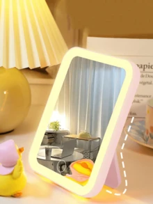 1pc LED Makeup Mirror, Touch Screen, 3 Brightness Levels, Portable Vertically Foldable Makeup Mirror, Dorm Makeup Mirror With Lights, Rechargeable LED Makeup Mirror, Touch Control - 3 Brightness Adjustable, Portable Makeup Mirror, Ideal Gift For Girls And Women - Multicolor - View 6