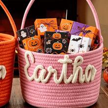 Personalized Halloween Gift Basket, Storage Basket, Trick Or Treat Gift Basket, Handheld Basket, Halloween Gift Basket - Multicolor - View 24