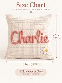 Custom Name Pillow, DIY Name Comfort Cushion, Bedroom Sofa Pillowcase, Pet Pillow Gift, Pillow Insert Not Included - Multicolor - View 3