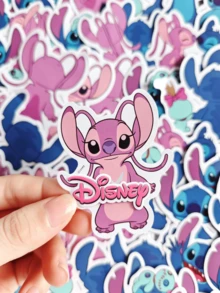 50pcs Disney Stitch Multi-Color Cartoon Pattern Stickers, Self-Adhesive Asymmetrical Shape Stickers, Suitable For Scrapbooks And Notebooks - Ideal Christmas Gift - Multicolor - View 5