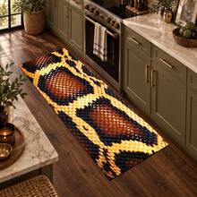Karpet Panjang Motif Ular Imitasi, Dekorasi Rumah Dalam Ruangan, Karpet Dapur, Keset Pintu Masuk, Dekorasi Lorong, Karpet Samping Tempat Tidur Kamar Tidur, Karpet Ruang Tamu, Karpet Ruang Cuci, Keset Kamar Mandi, Cocok Untuk Apartemen, Asrama dan Dekorasi Rumah Sehari-hari - MultiWarna - View 3