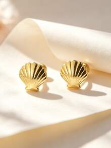 Artepollo 1Pair 925 Sterling Silver 14K Gold Plated Stud Earrings Cute Dinosaur Whale Pineapple Shell Unicorn Bow Ear Studs Girls Daily Jewelry, Gift Box Packed - Gold - View 5