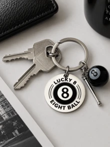 1Pc Mini Style Lucky 8 Keychain Pendant Backpack Pendant Aluminum Alloy Metal Sealed Pendant - Multicolor - View 6