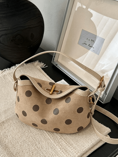Autumn New Large Polka Dot Hobo Small Bag For Women, Slouchy Underarm Shoulder Bag, Fashionable Cute Crossbody Bag