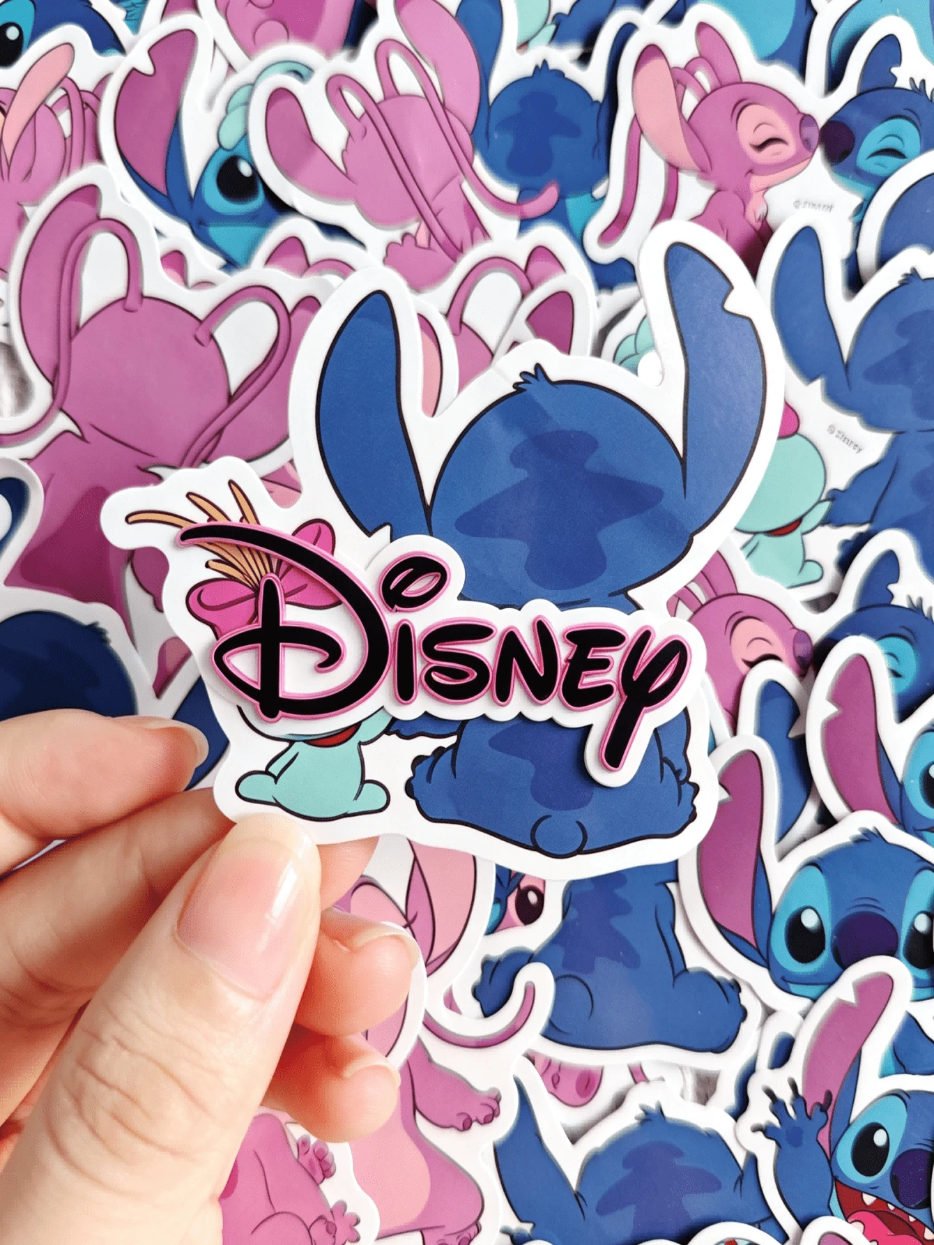 50pcs Disney Stitch Multi-Color Cartoon Pattern Stickers, Self-Adhesive Asymmetrical Shape Stickers, Suitable For Scrapbooks And Notebooks - Ideal Christmas Gift - Multicolor - View 1