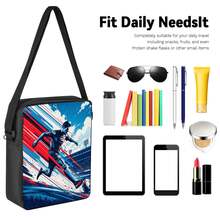 Football Player 2D Print 3 Pieces Set Large Capacity Backpack With Crossbody Bag And Pencil Case Combination Side Elastic Mesh Pocket Water Bottle Storage Slot Wide Breathable Adjustable Shoulder Strap Sports Fan Style Commute Travel Daily Storage Bag - Printed Bag - View 3