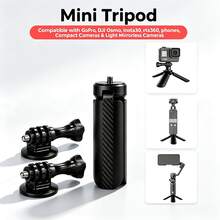 Mini Tripod Handle Compatible With OsmoPocket 3/4 Camera Phone One-Click Open DesktopStand Handle With 1/4" Screw Compatible With Action6 5pro Nano// X5/Phone/Camera/Digital DeviceAccessories - View 1