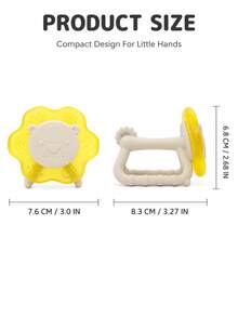 Lion Water Filled Cooling Teether For Baby,Silicone Textured Teething Toy With Easy Grip Handle,Chillable Gum Soother For Infants Boys Girls,Christmas - Multicolor - View 11