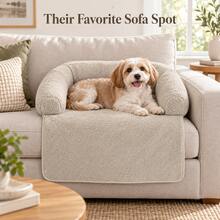 1pc Lambswool Pet Sofa Cushion, Soft Fleece Three-Sided Enclosure, Extended Front Pad Design, Cat And Small Dog Home Resting Bed, Suitable For Sofa, Bedside And Floor, 3 Colors And 2 Sizes Available - Multicolor - View 1