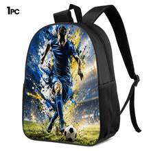 Football Player 2D Print 3 Pieces Set, Large Capacity Backpack With Crossbody Bag And Pencil Case, Side Elastic Mesh Pocket For Water Bottle, Wide Breathable Adjustable Shoulder Strap, Sports Fan Style Commute Travel Daily Storage Bag - Printed Bag - View 12