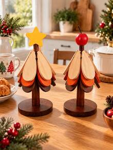 Wooden Tree-Shaped Heat-Insulating Mat, Suitable For Hot Pots And Cookware, Wooden Coasters, Suitable For Bowls, Teapots, Drinks, Plates, Home Tabletop Decoration - Multicolor - View 13